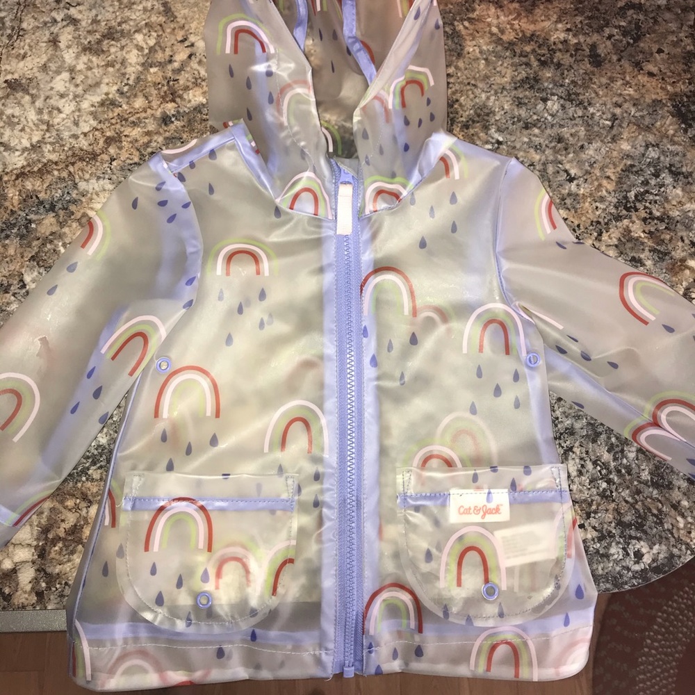 Girls cat and Jack 3t rain coat